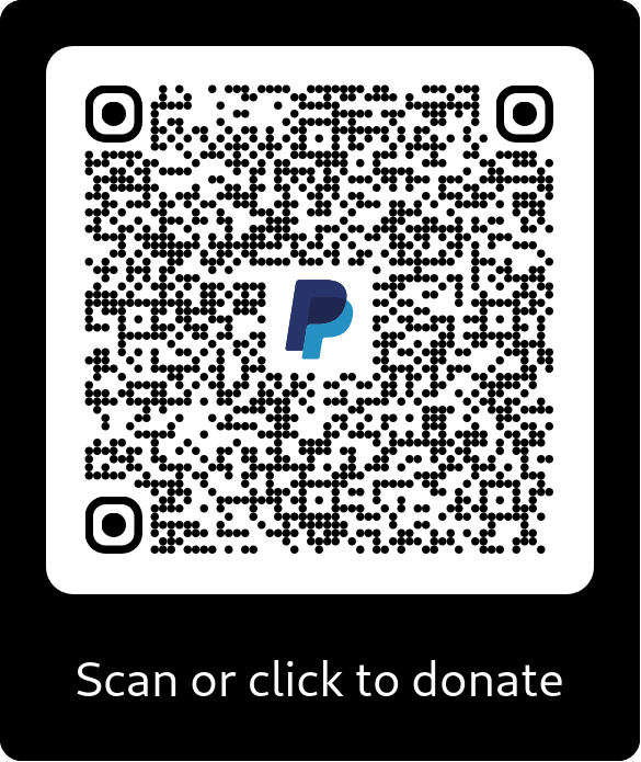 Scan QR code or click to donate to by PayPal
